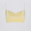 Soutien-gorge de sport Soft Active à encolure en cœur et contrasté, couleur jaune pâle Soutien-gorge de sport Soft Active à encolure en cœur et contrasté, couleur jaune pâle