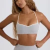 Soutien-gorge de sport Soft Active à encolure en cœur, gris chiné Soutien-gorge de sport Soft Active à encolure en cœur, gris chiné