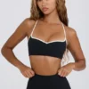 Soutien-gorge de sport Soft Active à encolure en cœur, noir Soutien-gorge de sport Soft Active à encolure en cœur, noir
