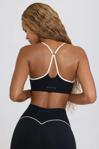 Soutien-gorge de sport Soft Active à encolure en cœur, noir