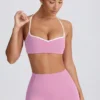 Soutien-gorge de sport Soft Active à encolure en cœur, rose poudré Soutien-gorge de sport Soft Active à encolure en cœur, rose poudré