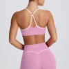 Soutien-gorge de sport Soft Active à encolure en cœur, rose poudré Soutien-gorge de sport Soft Active à encolure en cœur, rose poudré