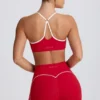 Soutien-gorge de sport Soft Active à encolure en cœur, rouge vif Soutien-gorge de sport Soft Active à encolure en cœur, rouge vif