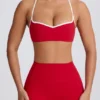 Soutien-gorge de sport Soft Active à encolure en cœur, rouge vif Soutien-gorge de sport Soft Active à encolure en cœur, rouge vif