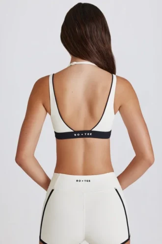 Soutien-gorge de sport Soft Active à superpositions, couleur ivoire
