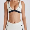 Soutien-gorge de sport Soft Active à superpositions, couleur ivoire Soutien-gorge de sport Soft Active à superpositions, couleur ivoire