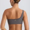 Soutien-gorge de sport à une bretelle en gris anthracite délavé Soutien-gorge de sport à une bretelle en gris anthracite délavé