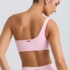 Soutien-gorge de sport à une bretelle en rose glacé délavé Soutien-gorge de sport à une bretelle en rose glacé délavé