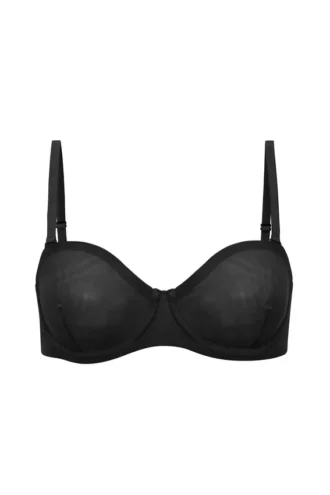 Soutien-gorge sans bretelles Intimates en maille douce, noir