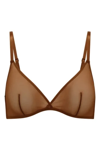 Soutien-gorge triangle Intimates Soft Mesh à simple épaisseur, couleur marron