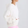 Sweat à capuche en jersey de coton texturé à imprimé graphique, blanc Sweat à capuche en jersey de coton texturé à imprimé graphique, blanc