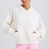 Sweat à capuche en jersey de coton texturé à imprimé graphique, blanc Sweat à capuche en jersey de coton texturé à imprimé graphique, blanc
