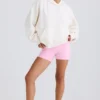 Sweat à capuche en jersey de coton texturé à imprimé graphique, blanc Sweat à capuche en jersey de coton texturé à imprimé graphique, blanc