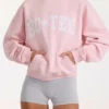Sweat à capuche oversize avec appliqué, couleur Blush