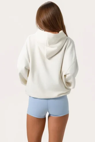 Sweat à capuche oversize avec appliqué, couleur Milk