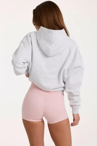 Sweat à capuche oversize avec appliqué, gris chiné