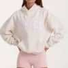 Sweat à capuche oversize avec appliqué, à pois ivoire Sweat à capuche oversize avec appliqué, à pois ivoire