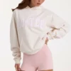 Sweat à capuche oversize avec appliqué, à pois ivoire Sweat à capuche oversize avec appliqué, à pois ivoire