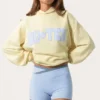 Sweat à capuche oversize avec applique, couleur citron Sweat à capuche oversize avec applique, couleur citron