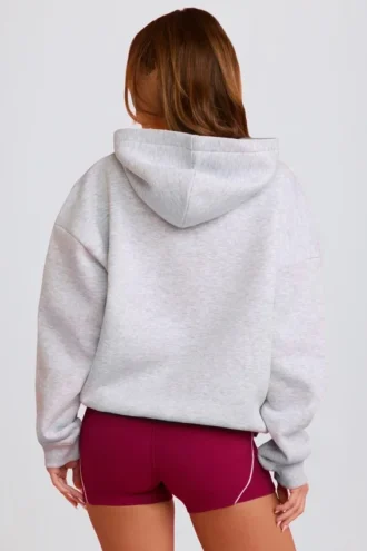 Sweat à capuche oversize avec applique, gris