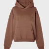 Sweat à capuche oversize brodé, couleur cacao Sweat à capuche oversize brodé, couleur cacao