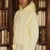 Sweat à capuche oversize brodé en jaune pâle Sweat à capuche oversize brodé en jaune pâle