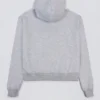 Sweat à capuche oversize brodé, gris chiné