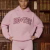 Sweat à capuche oversize brodé, rose poudré Sweat à capuche oversize brodé, rose poudré