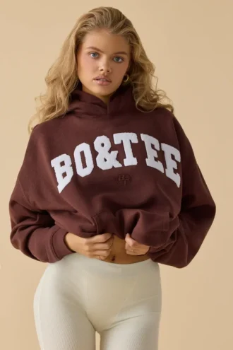 Sweat à capuche oversize couleur acajou