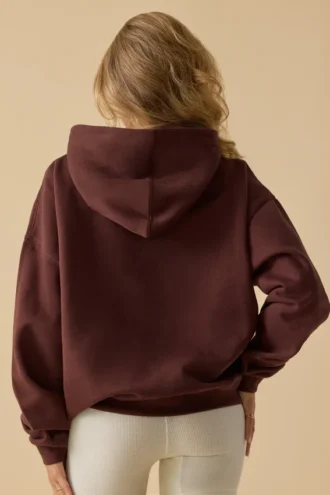 Sweat à capuche oversize couleur acajou