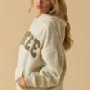 Sweat à capuche oversize couleur ivoire