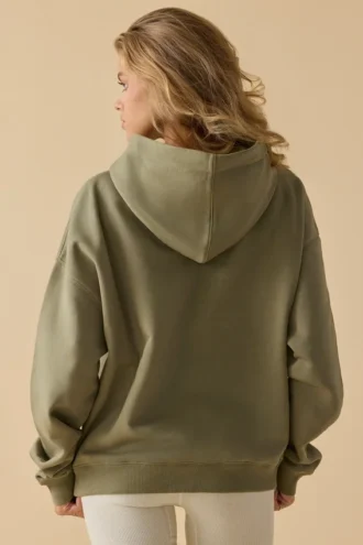 Sweat à capuche oversize couleur olive clair
