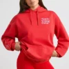 Sweat à capuche oversize en jersey de coton doux, rouge Sweat à capuche oversize en jersey de coton doux, rouge