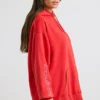 Sweat à capuche oversize en jersey de coton doux, rouge Sweat à capuche oversize en jersey de coton doux, rouge