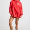Sweat à capuche oversize en jersey de coton doux, rouge Sweat à capuche oversize en jersey de coton doux, rouge