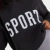 Sweat à capuche oversize en molleton de coton doux, noir