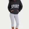 Sweat à capuche oversize en molleton de coton doux, noir