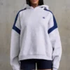 Sweat à capuche oversize en molleton de coton, gris chiné Sweat à capuche oversize en molleton de coton, gris chiné