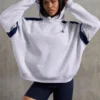 Sweat à capuche oversize en molleton de coton, gris chiné Sweat à capuche oversize en molleton de coton, gris chiné