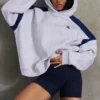 Sweat à capuche oversize en molleton de coton, gris chiné Sweat à capuche oversize en molleton de coton, gris chiné