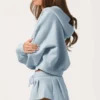 Sweat à capuche oversize zippé en bleu poudre Sweat à capuche oversize zippé en bleu poudre