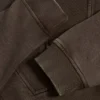 Sweat-shirt court en jersey de coton délavé à l’acide, couleur marron Sweat-shirt court en jersey de coton délavé à l’acide, couleur marron