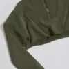 Sweat-shirt court en jersey de coton délavé à l’acide, vert clair Sweat-shirt court en jersey de coton délavé à l’acide, vert clair