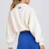 Sweat-shirt court à fermeture éclair quart de longueur, blanc Sweat-shirt court à fermeture éclair quart de longueur, blanc