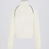 Sweat-shirt court zippé en tissu éponge ivoire Sweat-shirt court zippé en tissu éponge ivoire