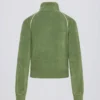 Sweat-shirt court zippé en tissu éponge, vert Sweat-shirt court zippé en tissu éponge, vert