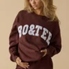 Sweat-shirt oversize à col rond, couleur acajou Sweat-shirt oversize à col rond, couleur acajou