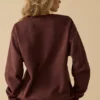 Sweat-shirt oversize à col rond, couleur acajou Sweat-shirt oversize à col rond, couleur acajou