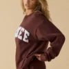 Sweat-shirt oversize à col rond, couleur acajou Sweat-shirt oversize à col rond, couleur acajou