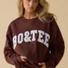 Sweat-shirt oversize à col rond, couleur acajou Sweat-shirt oversize à col rond, couleur acajou